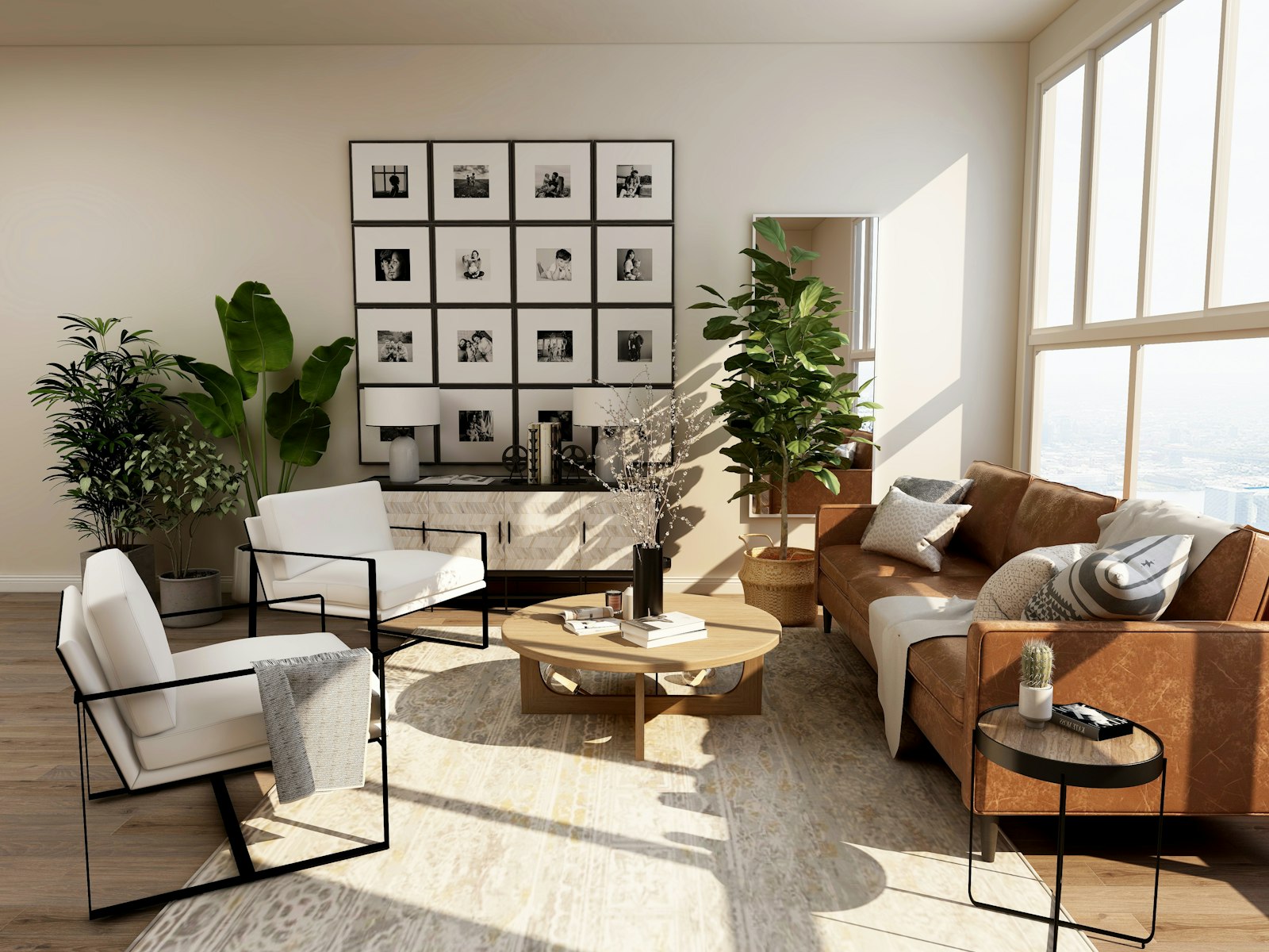 Intérieur contemporain, lumineux